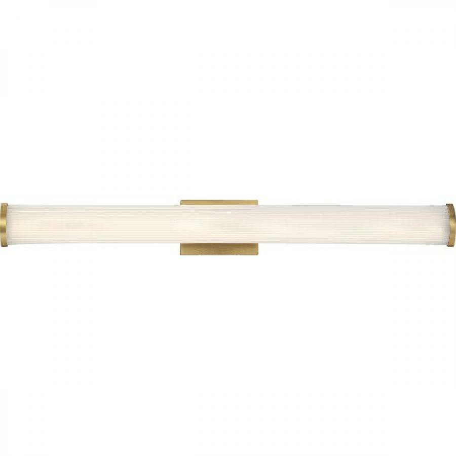 Lena - 36 In. LED Vanity - Brushed Brass with Striped Lens