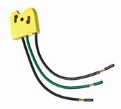 20 Amp, 347 Volt Max, 90 Degree Angled Modular Wire Lead Assembly, with 6" Stranded #12 THHN 90C Wire Leads, Single Pole 3-Wire, Yellow