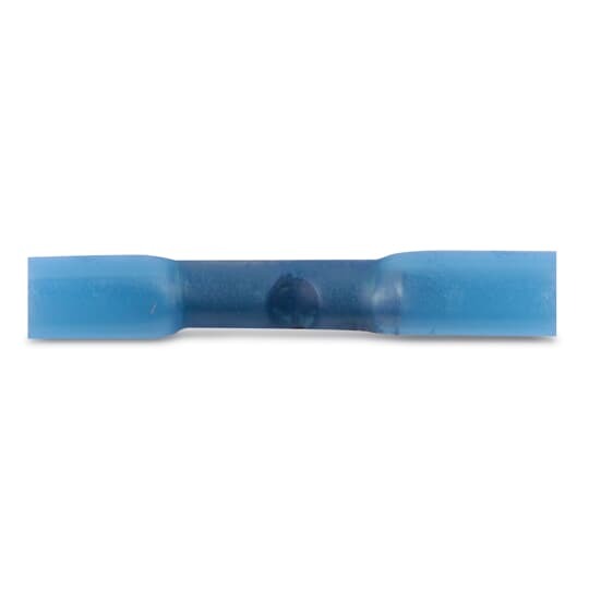 Heat Shrinkable Butt Splice, Length 1.50 Inches, Width .26 Inches, Maximum Insulation Diameter .200, Wire Range #16-#14 AWG, Color Blue, Copper, Tin Plated