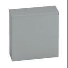 Type 3/3R junction boxes, 24" height, 4" length, 24" width, NEMA 3R, Screw cover, RTSC enclosure, Surface mounted, Medium single door, 9 bottom knockouts, Embossed thru holes, Carbon steel