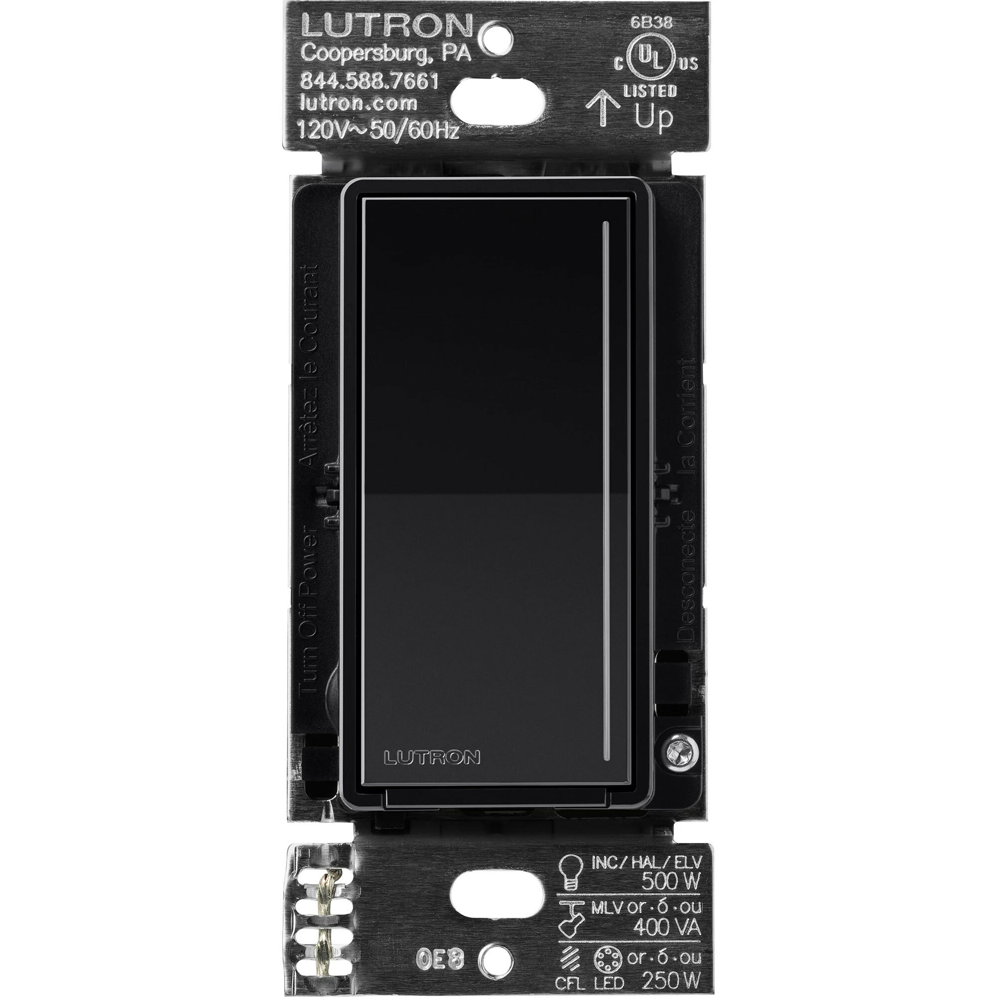 Lutron Sunnata PRO LED+ Touch Dimmer Switch with Phase Selectable Dimming for LED, MLV, ELV, and Incandescent/Halogen lighting, Black