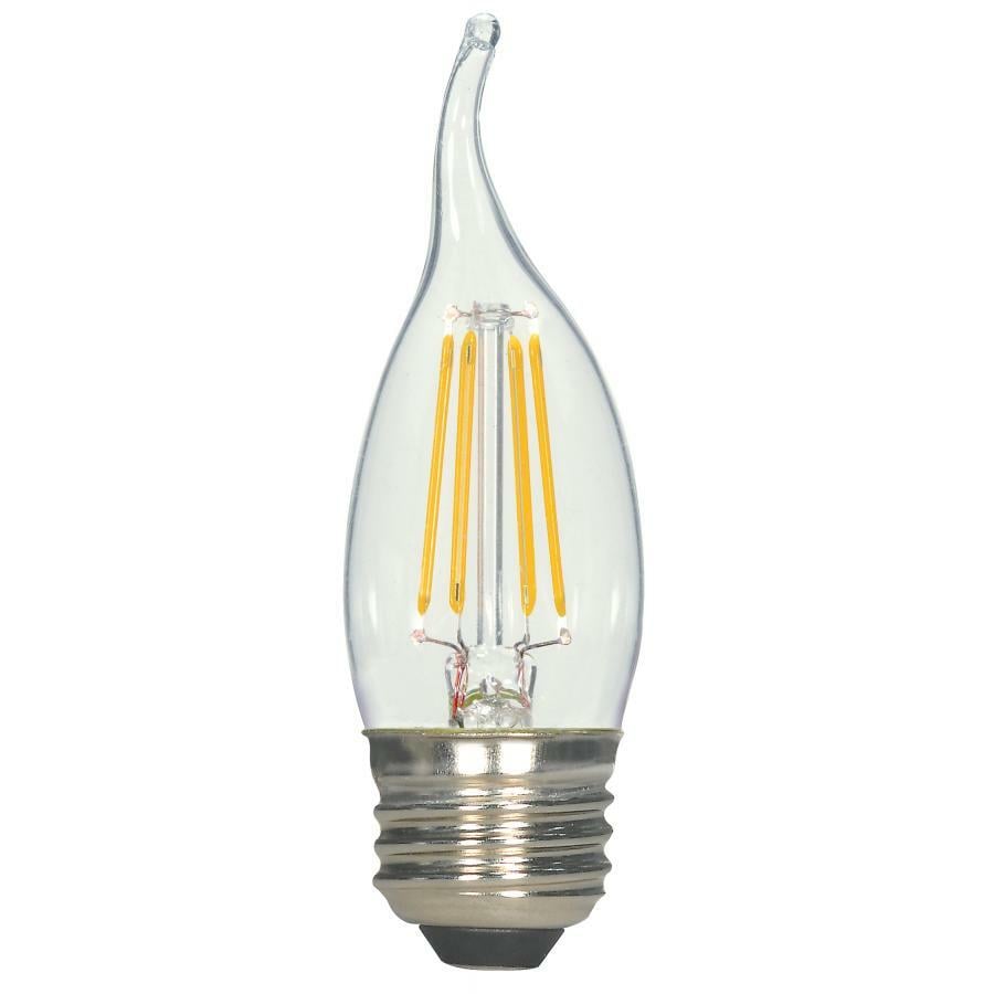 5.5 Watt CA11 LED - Flame Tip Shape - Clear - Medium Base - 2700K - 500 Lumens - 120 Volts