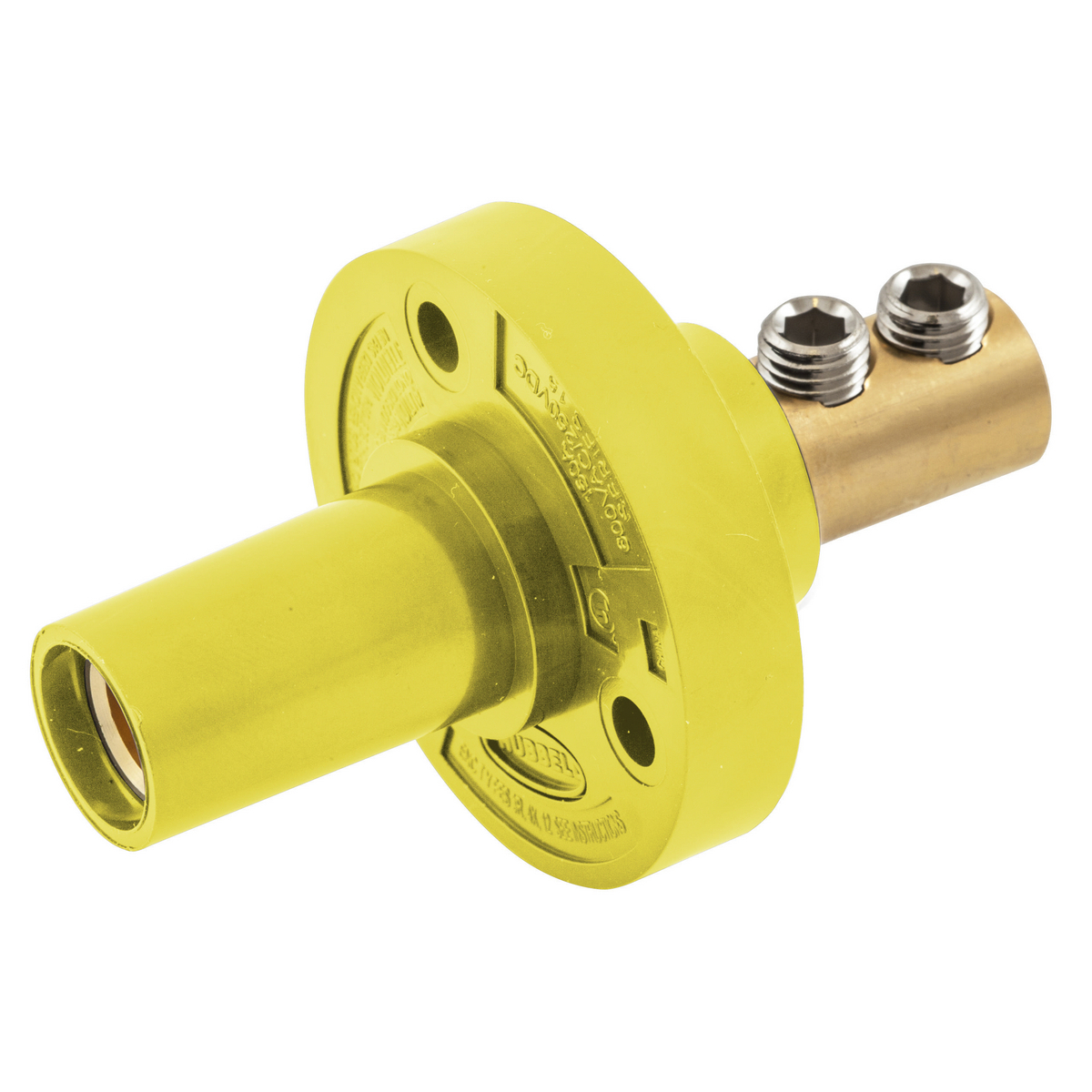 Single Pole Products, Series 15, Receptacle, Double Set Screw, Yellow