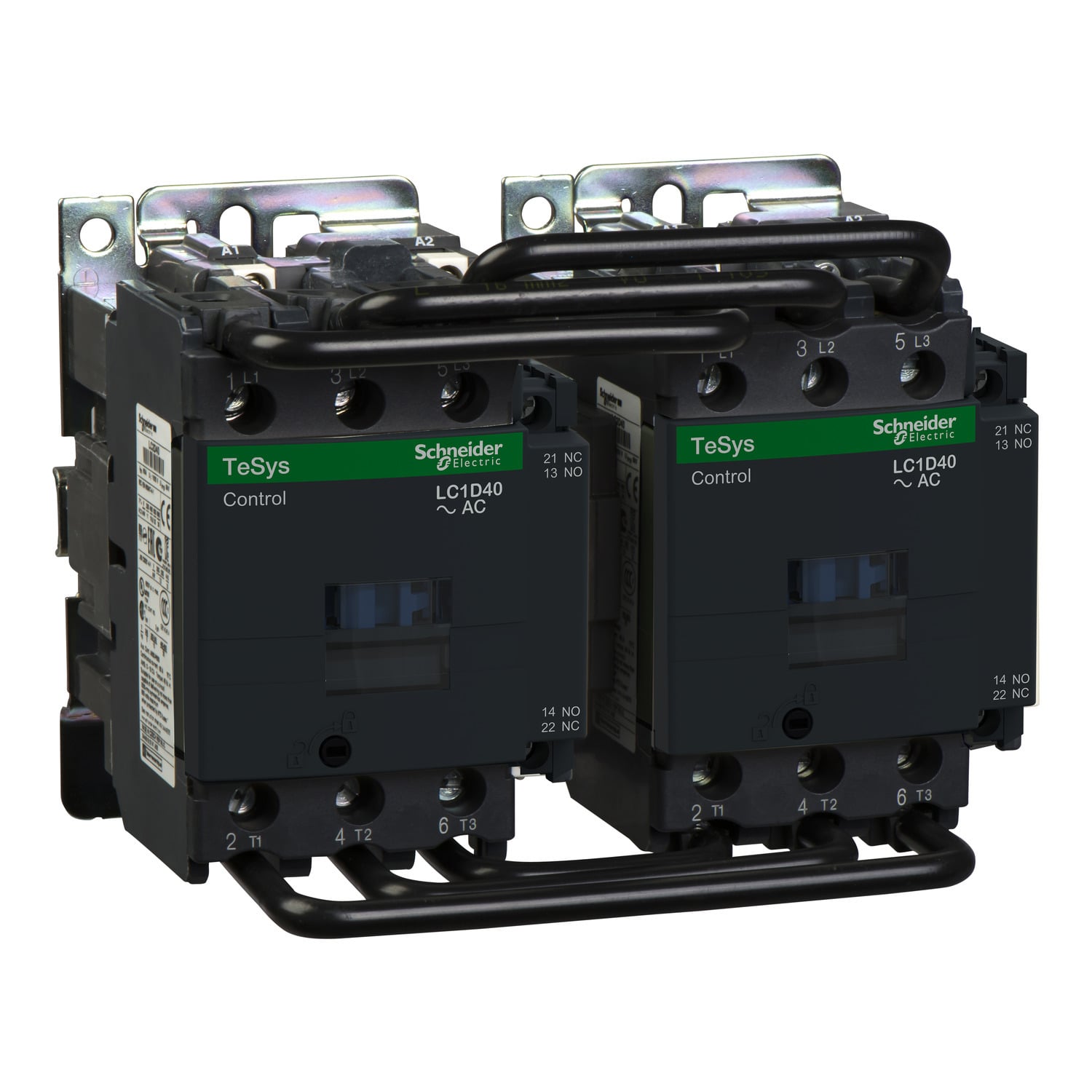 Reversing Contactor, TeSys Deca, 3P(3NO), AC-3, <=440V, 40A, 120V AC 60Hz coil