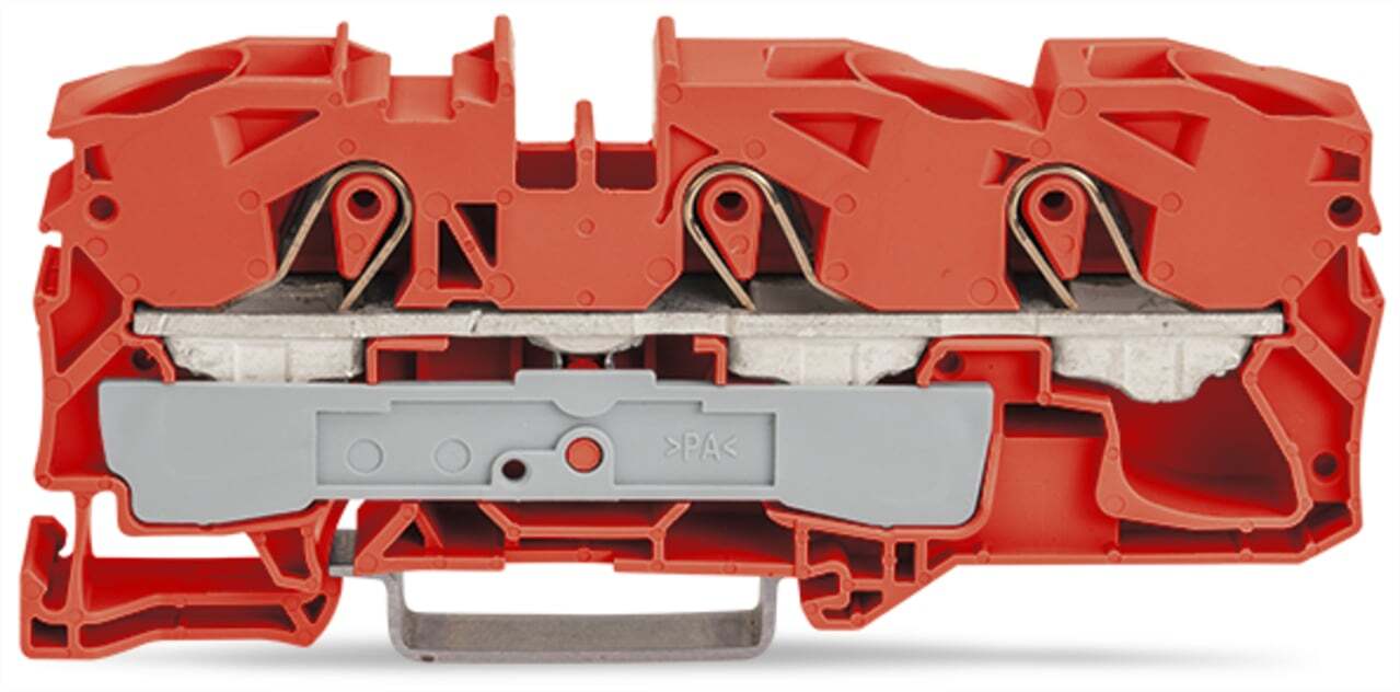 3-conductor through terminal block; 16 mm; suitable for Ex e II applications; side and center marking; for DIN-rail 35 x 15 and 35 x 7.5; Push-in CAGE CLAMP; 16,00 mm; orange