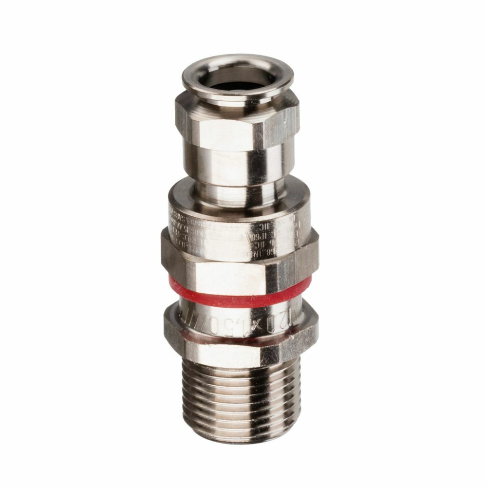 Eaton Crouse-Hinds series Capri ADE-1FC cable gland, TSC Compound, 3 (L), Straight, Gland size 12, Non-armoured Barrier, Nickel plated brass, 40-56 outer sheath, Flameproof and increased safety, Silicone seal, 2" NPT