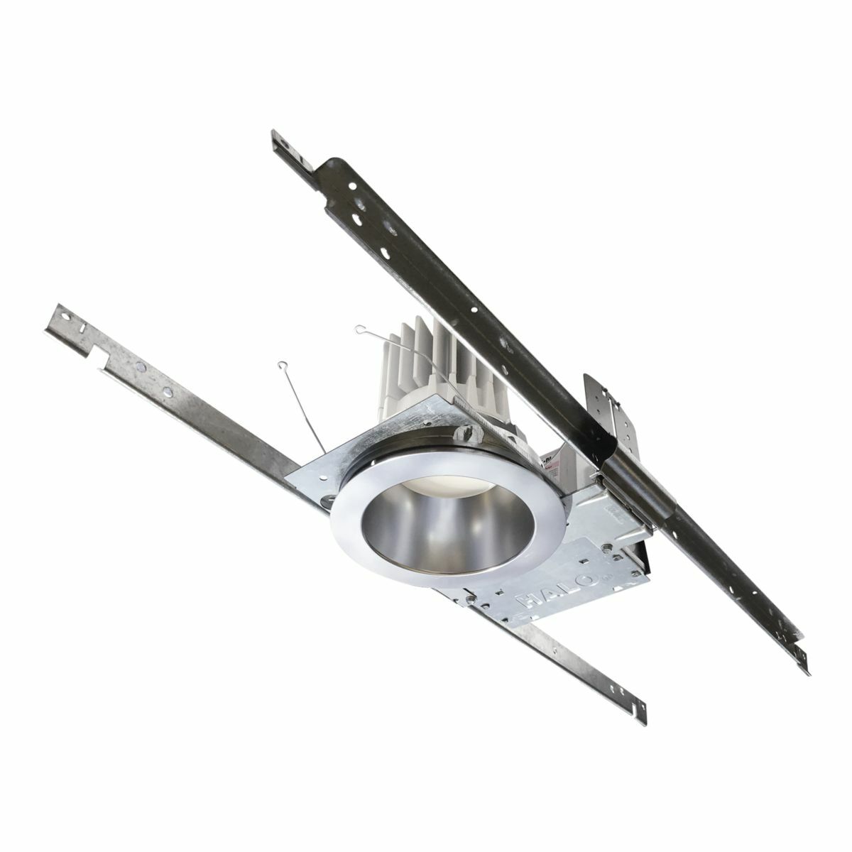 4-inch new construction downlight housing, 1000 lumens, UNV 120-277V, 50-60Hz, 14-watt emergency battery pack with integral test.