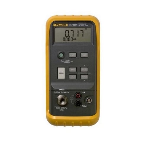 717 Series Pressure Calibrator, Measuring Range: -12 to 30 PSI, Resolution: 0.001 PSI, Accuracy: 0.05 PCT For Full Scale, Plus/Minus 10 PCT Loop Power, Functions: Zero, Min, Max, Hold, Damp, Loop Power: 24 VDC, Maximum Voltage: 30 V, Power Source: 9 V Battery ANSI/NEDA 1604AOr IEC 6LR619V Alkaline, Display: Clear 5 Digit LCD, Dimensions: 201 MM Length X 98 MM Width X 52 MM Height, Environmental Conditions: Operating Temperature: -10 To 55 DEG C, Storage Temperature: -40 To 60 DEG C, Humidity : 95 PCT, Operating Altitude: 3,000 MR Maximum, Shock And Vibration: Random, 2 G, 5-500 HZ 1 MR Drop Test, Weight: 22 OZ, CSA C22.2 No. 1010.11992, ANSI/ISA S82.02, IEC 61010-1 2nd Edition CAT I, 30 V, Complies with EN 61326 Class A EN61010-1