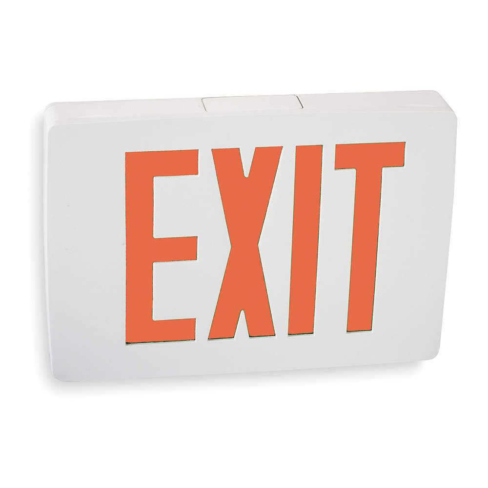 Quantum die cast aluminum exit, compact housing, White, Single face, Red, SKU - 109PVH