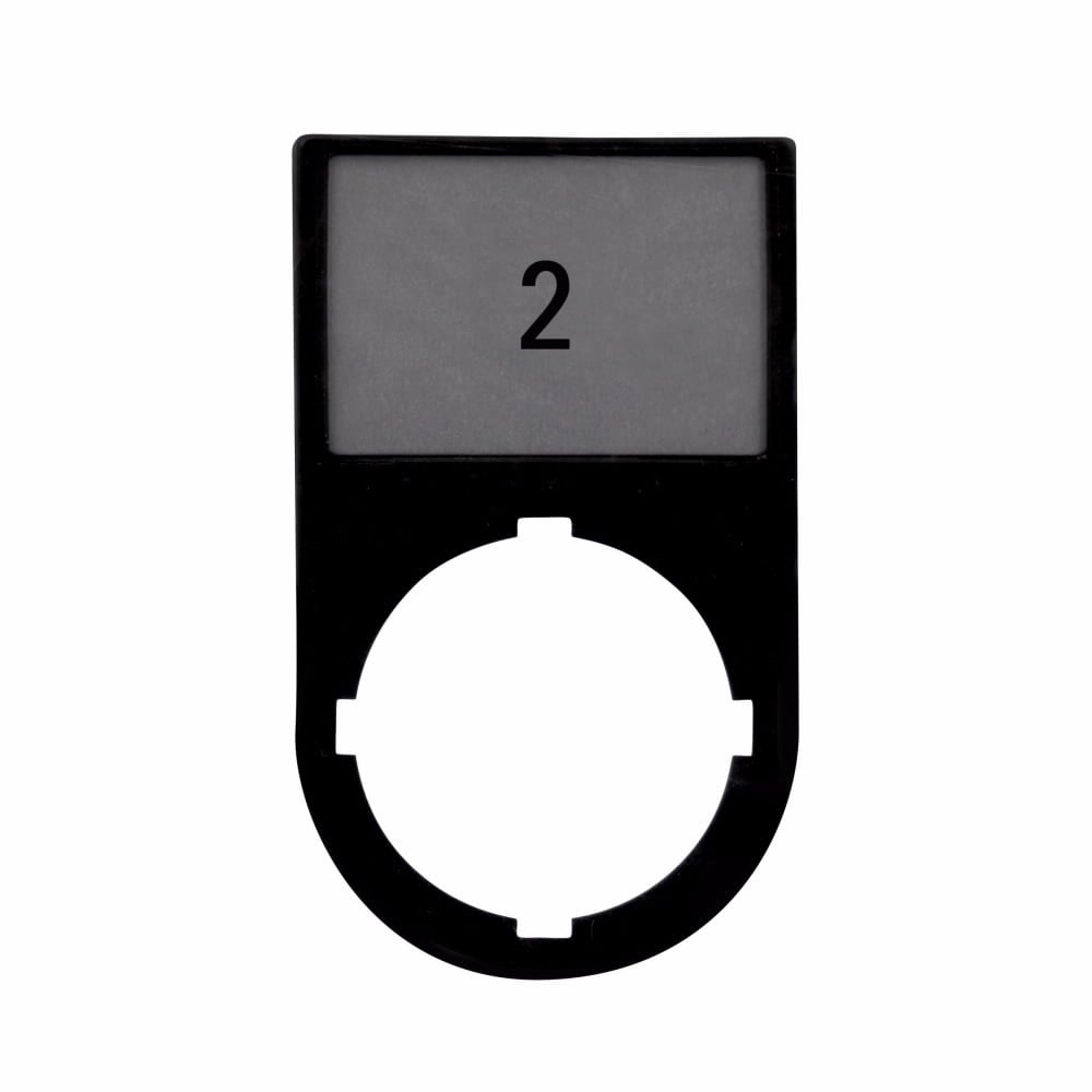 M22S-ST-X53 RMQ-Titan M22 Legend Plate With Insert, 50 mm H x 30 mm W, Round Plate, Black Field