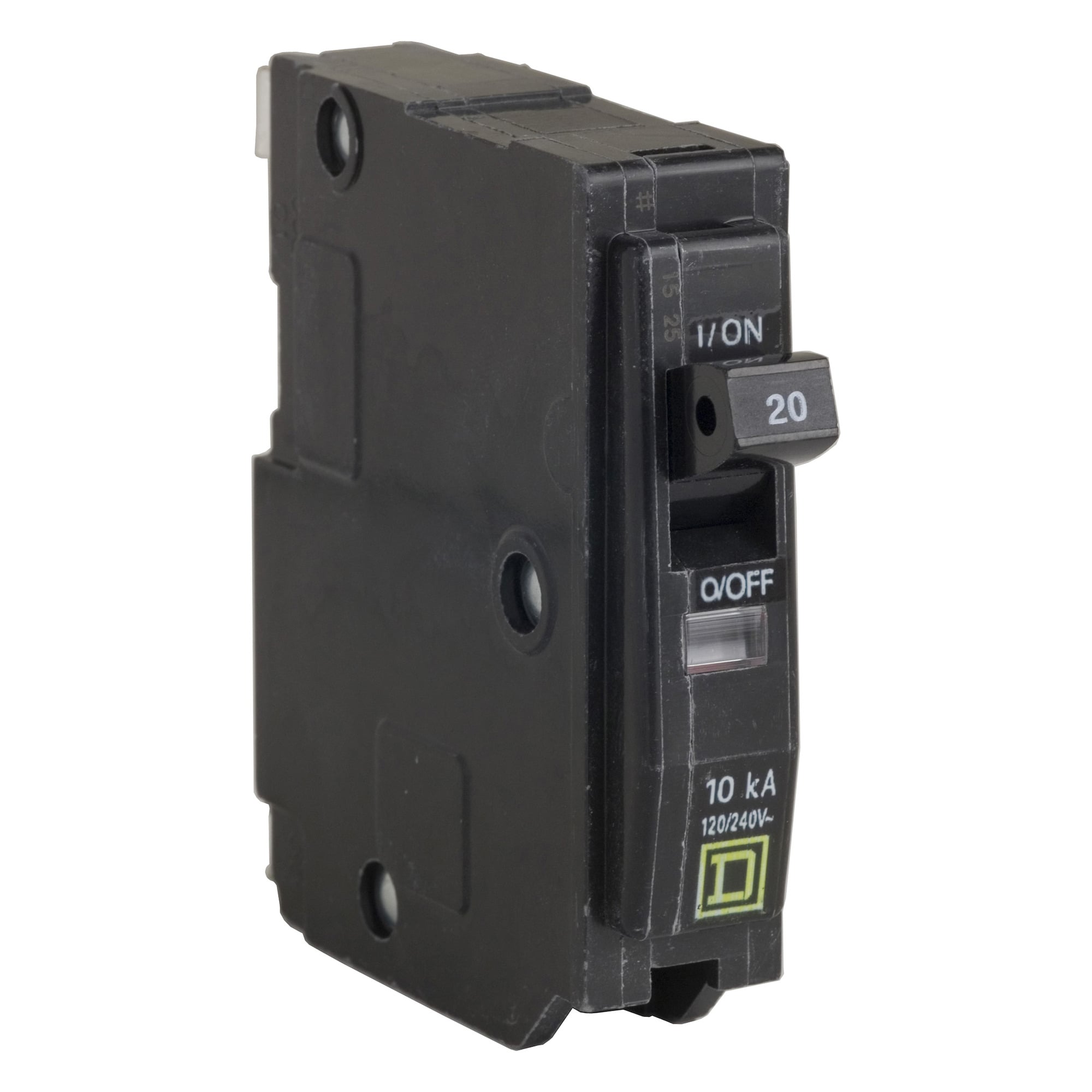 Mini circuit breaker, QO, 10A, 1 pole, 120/240VAC, 22kA, plug in mount