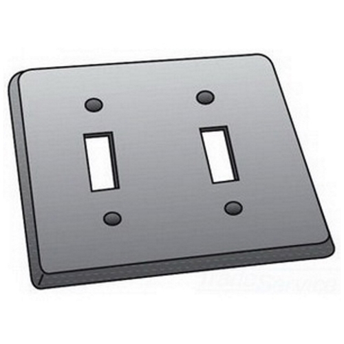 OZ-Gedney Type FS-2 Cast Device Box Cover, Steel, Finish: Zinc Electroplated, Number Of Outlet: (2) Toggle Switch, Device Box Mounting, No, Third Party Certification: UL File Number E-18095, CSA 009795, Applicable Third Party Standards: UL