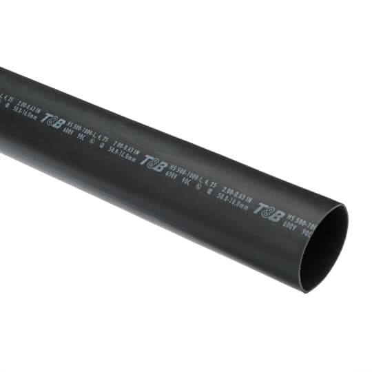 Heavy-Wall Heat-Shrinkable Tubing for Cable Range 500-1000 kcmil, Cross-Linked Polyolefin with Thermoplastic Adhesive Liner, Expanded Diameter 2 Inches, Length 48 Inches, 600V, Black