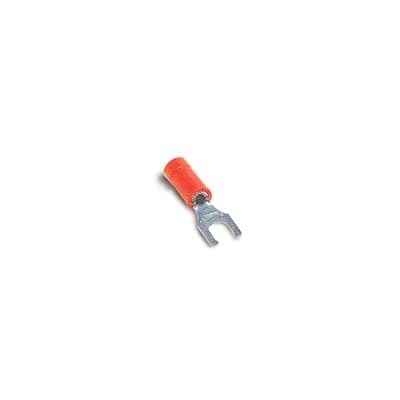 Insulated Vinyl Locking Fork Terminal for Wire Range 16-14 Stud Size #6, Blue