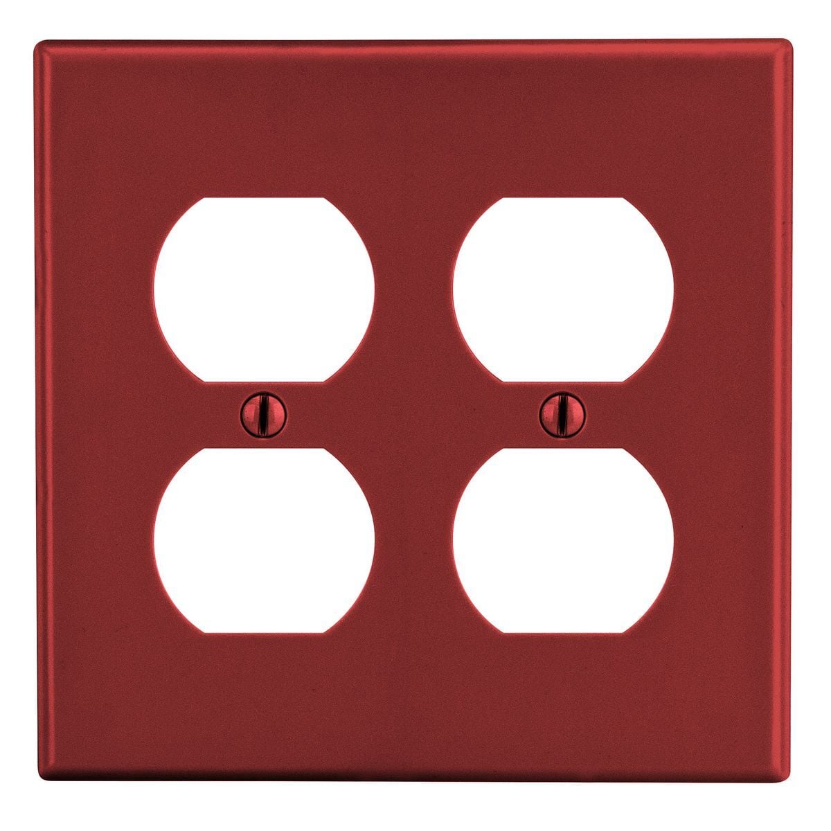 Wallplate, Mid-Size 2-Gang, 2) Duplex, Red
