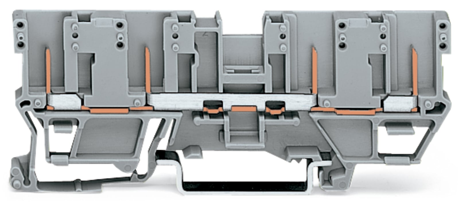 4-pin carrier terminal block; for DIN-rail 35 x 15 and 35 x 7.5; gray