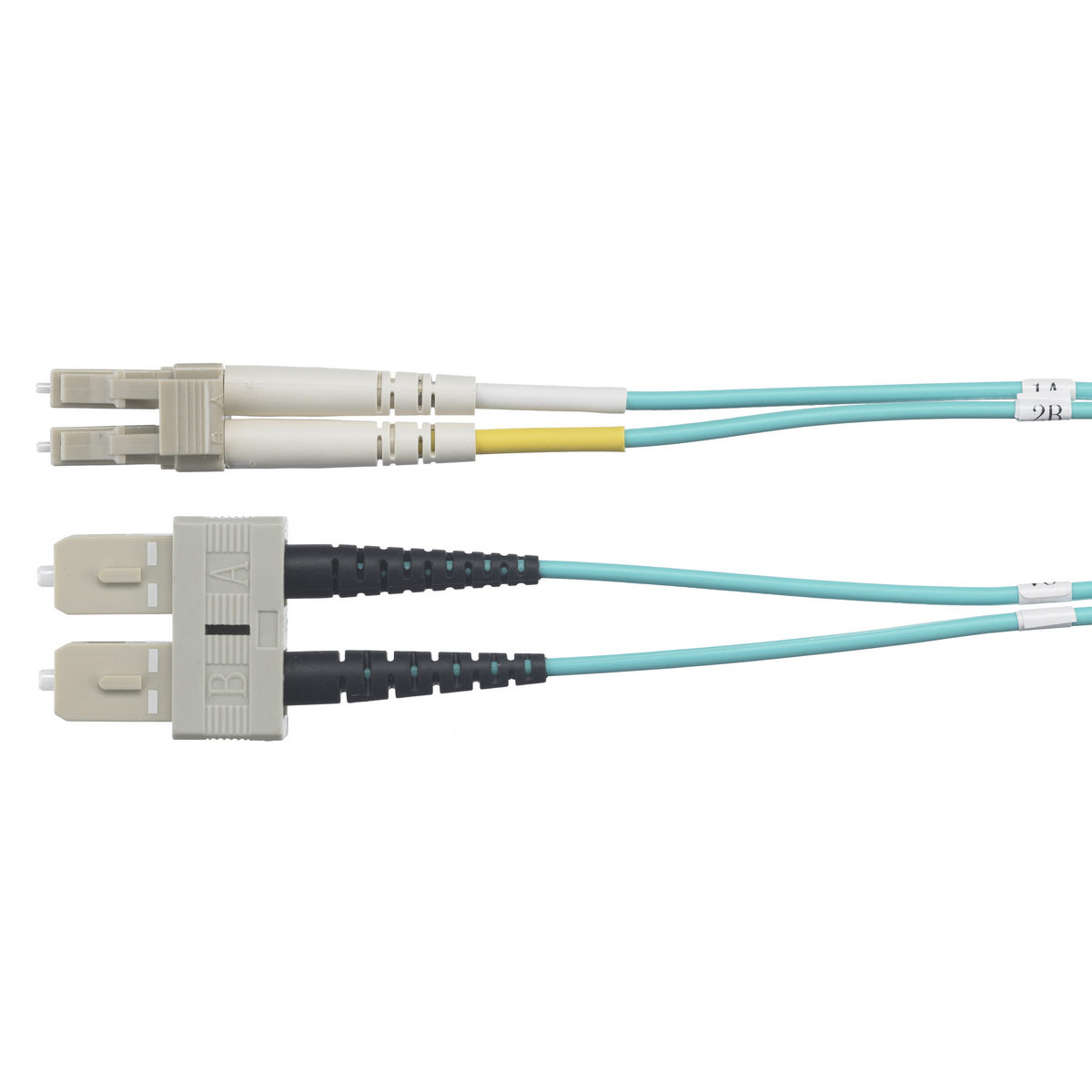 Patch Cord, Fiber Optic, LC to SC, Duplex Multi Mode, 50/125, 10GbE, 3 Meter Length