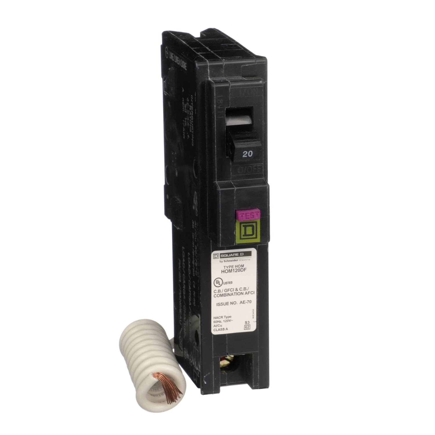 HOM120DFC  Circuit Breaker, 20 Amp, 1 Pole, 120V