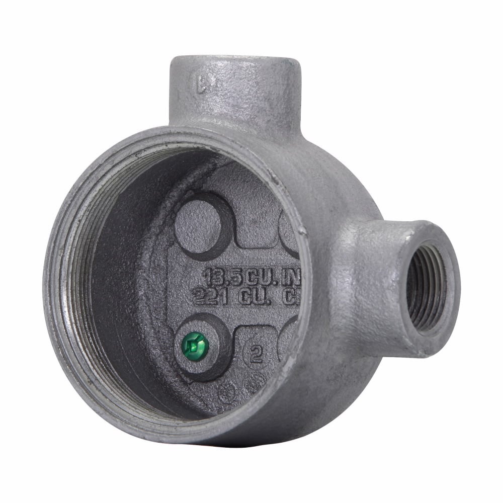 Eaton Crouse-Hinds series GUA conduit outlet body, Feraloy iron alloy, L shape, 3/4"