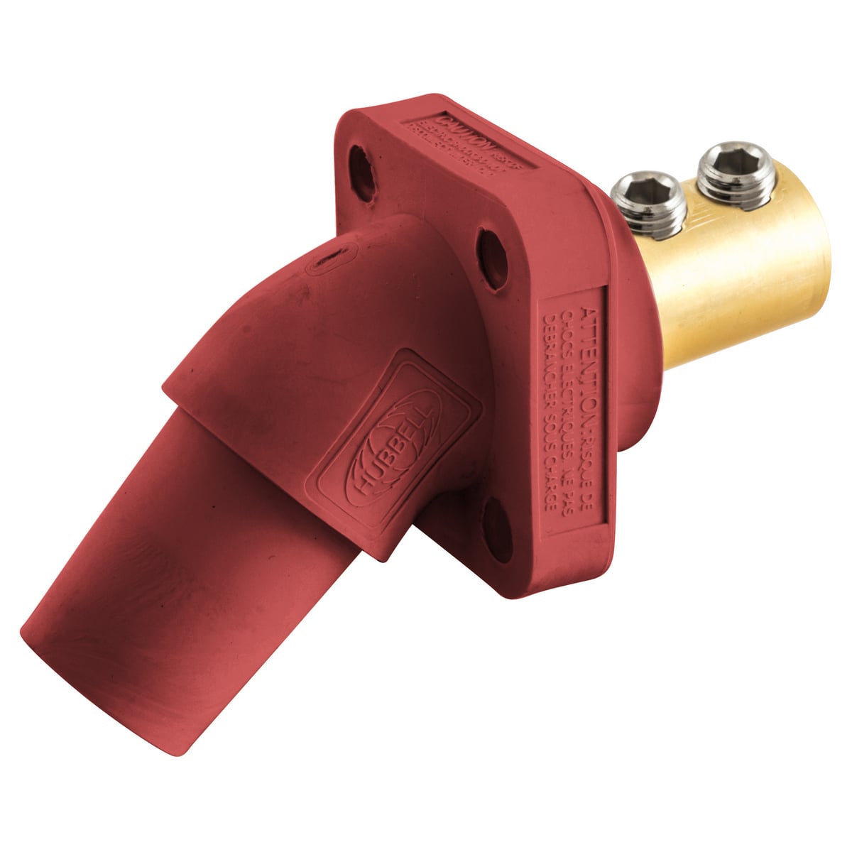 Single Pole Products, 300/400A Series,Receptacle, Angled, Double Set Screw, Red