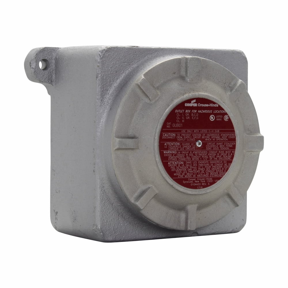 Eaton Crouse-Hinds series GUB junction box, 12-1/4" cover opening, 14" x 18" x 13-1/2", Feraloy iron alloy