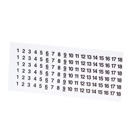 Wire Marking Card - Vinyl Cloth with Adhesive Backing, Legend 55-72, 18 Markers per Card.  Card Size 4 inch x 9-1/4 inch.  1/2 inch wide Character Strips, Black Letters on White Background.