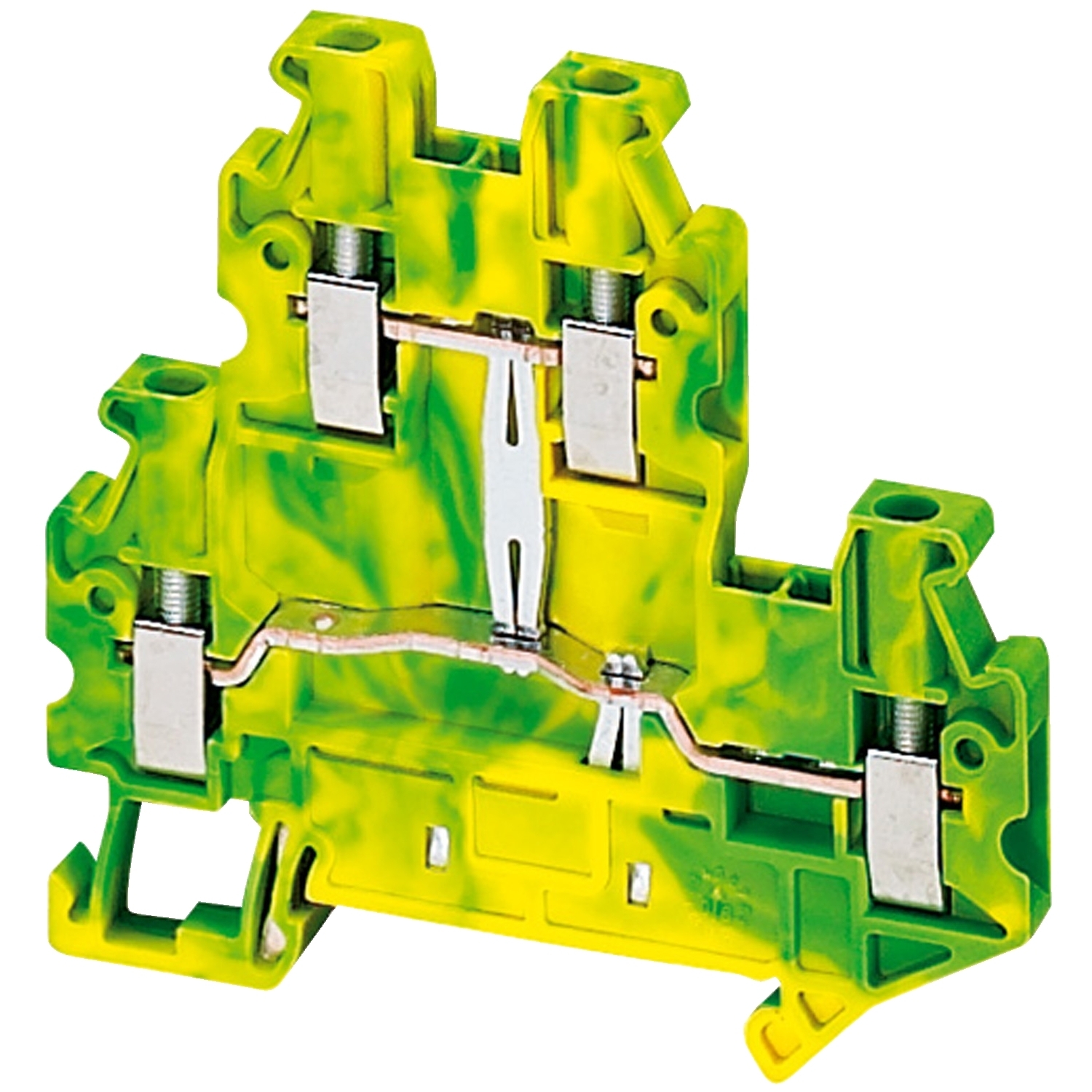 Terminal block, Linergy TR, green-yellow, 2.5mm2, 2 level connt, protective earth, 4 points, Set of 50