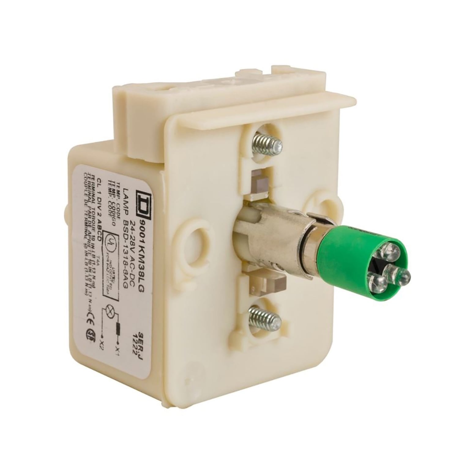 Light module, Harmony 9001K, Harmony 9001SK, light block, 30mm, LED green, 120V
