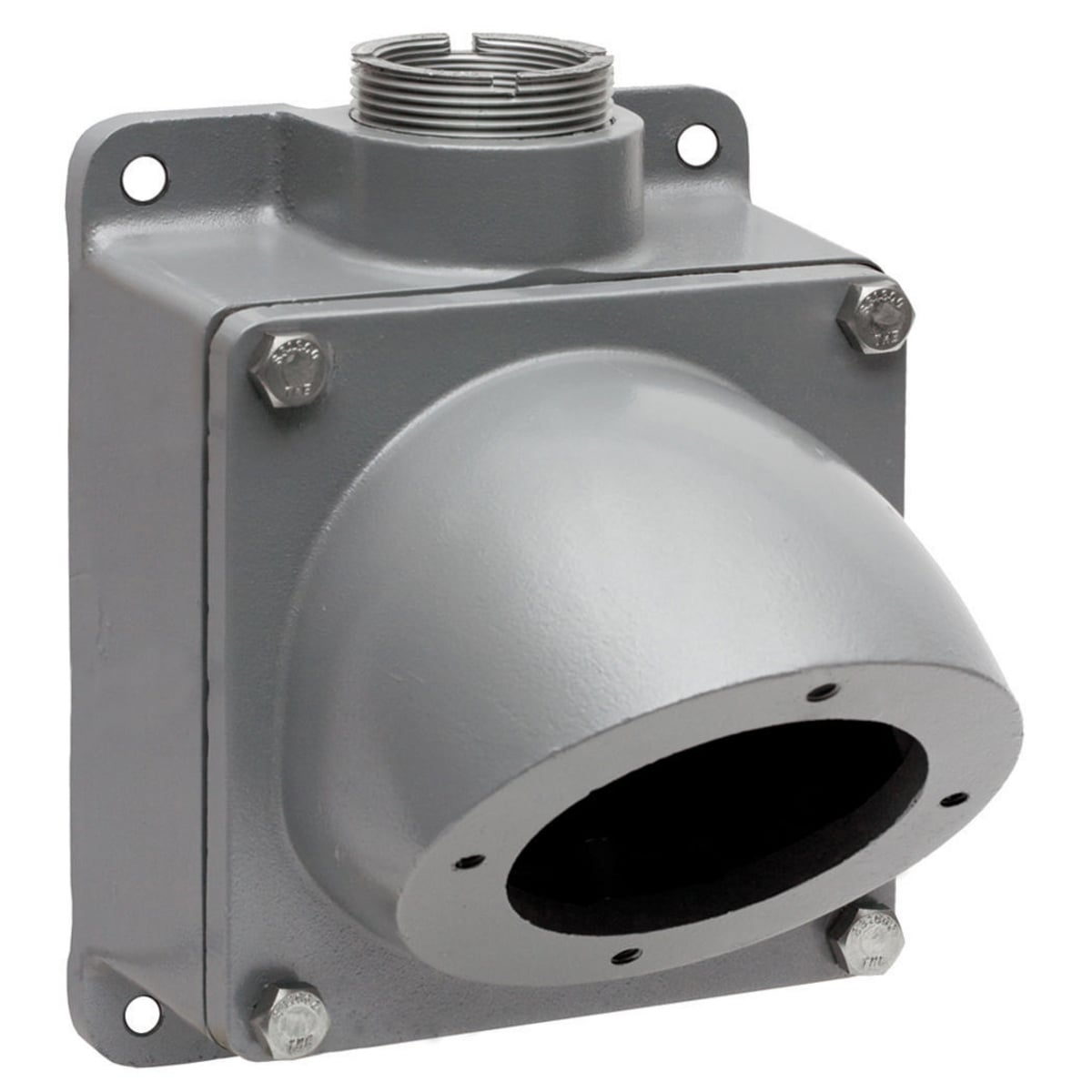 Heavy Duty Insulgrip Pin and Sleeve Devices, Industrial Grade, Back Box, for 200A 2 " NPT Hub, Four Way Angled, Mounting Screws Included
