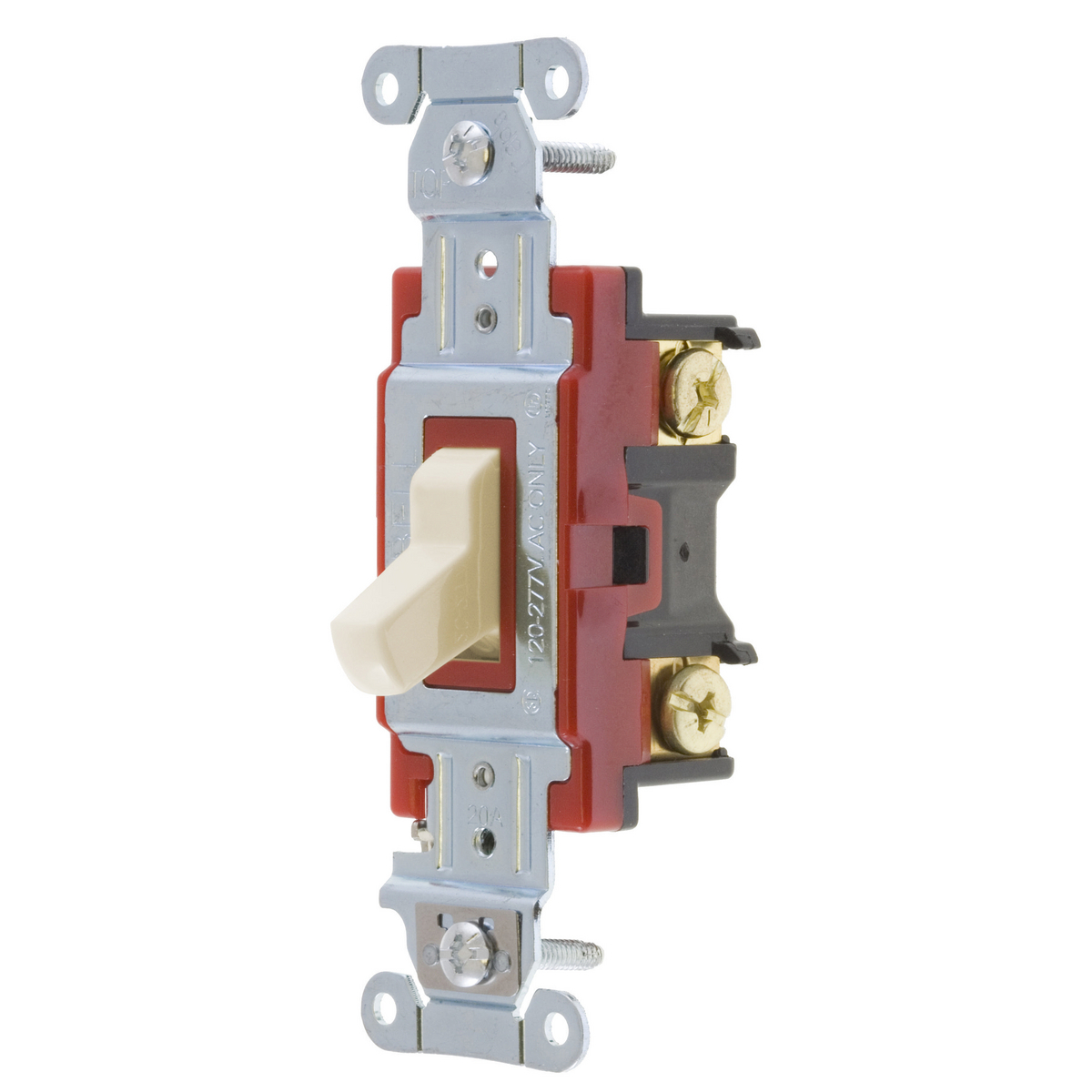 1223LA 2-Position 3-Way Heavy Duty Standard Toggle Switch, 120 to 277 V AC, 20 A, 5540 W Power Rating, 2-Position Contact