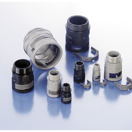 PMAFIX Straight Black Connector with NPT Threads, Material - Polyamide 6, Thread Size - 3/4 Inch, Conduit Size NW  - 23