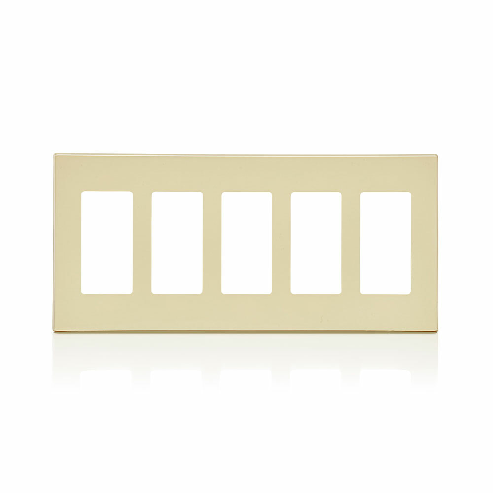 SCREWLESS WALLPLATE 5 GANG IVORY