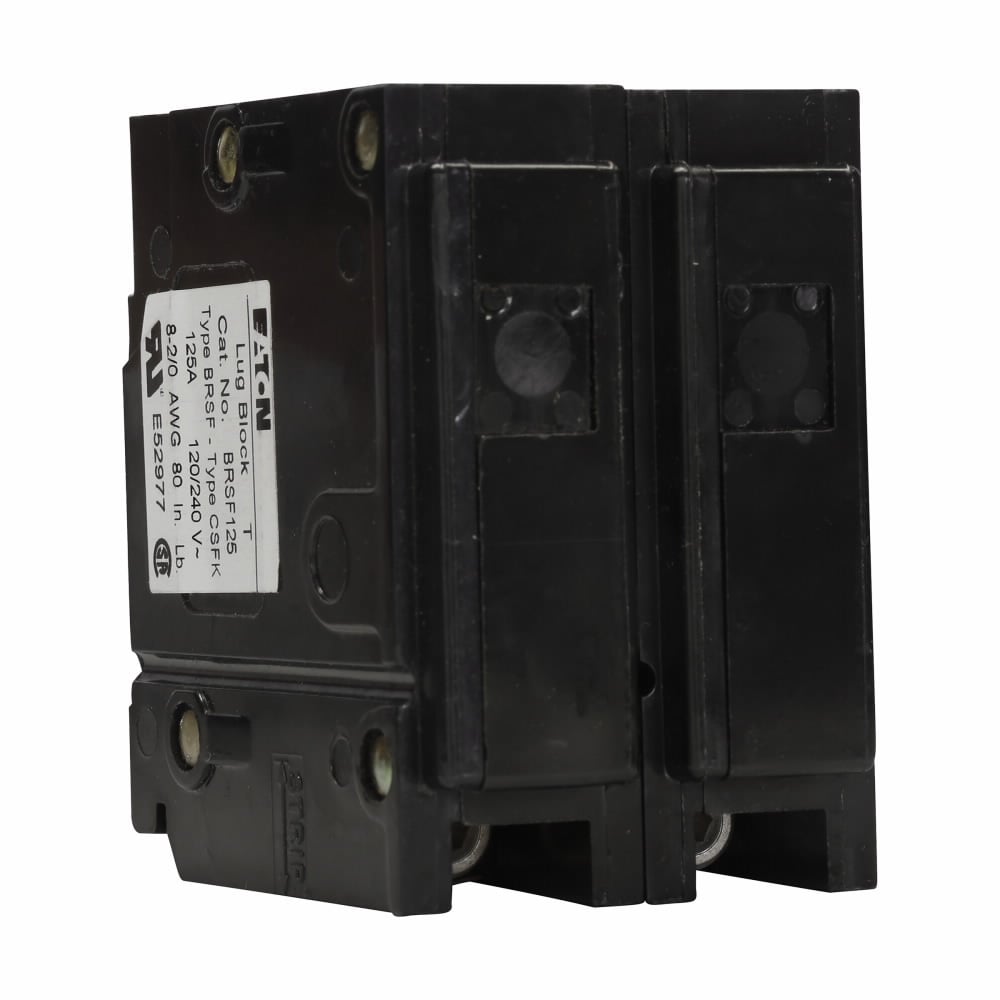 Eaton Field Installation Kits and Parts,Requires (2) 1 in spaces,Main and sub-feed lug blocks,125 A,Two-pole,#8-2/0 AWG Cu/Al