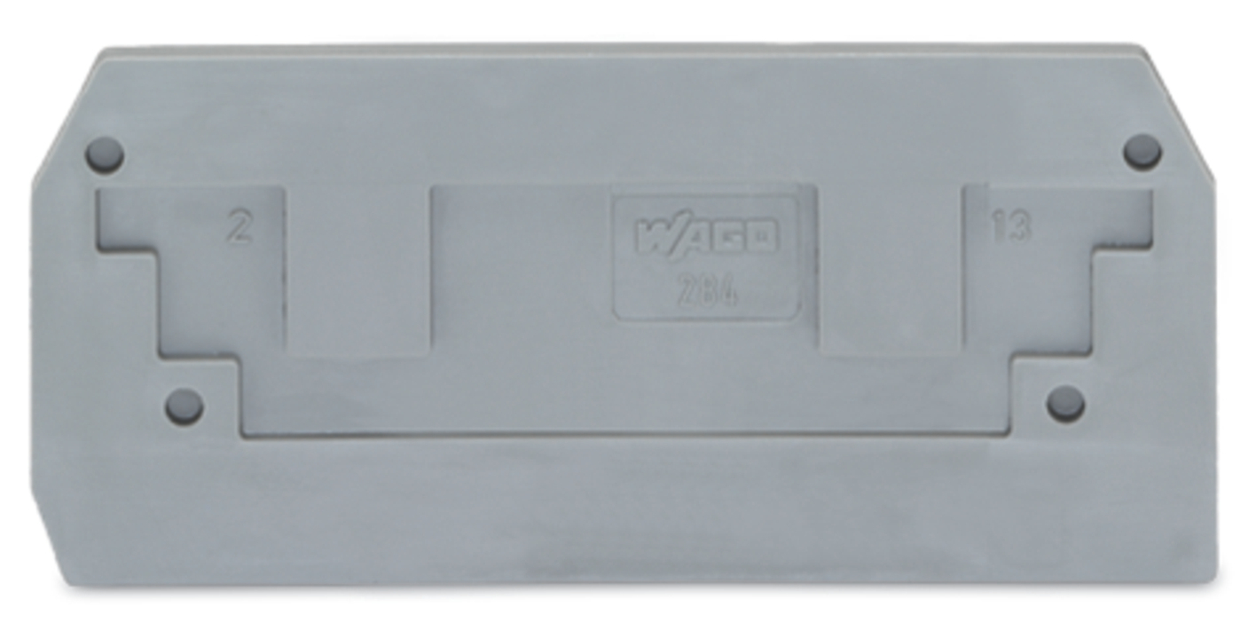 End and intermediate plate; 2.5 mm thick; gray