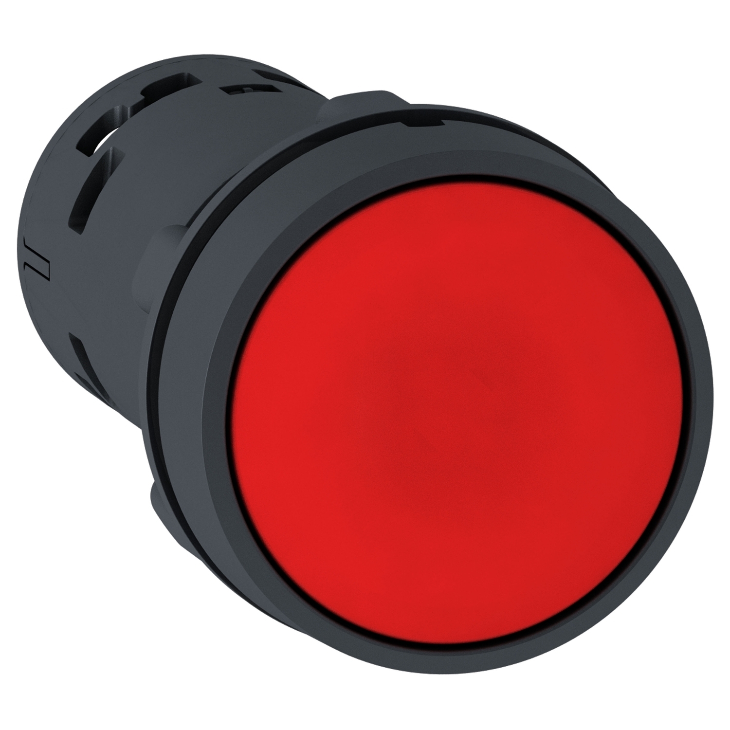 Monolithic push button, Harmony XB7, plastic, red, 22mm, spring return, unmarked, 1NO+1NC
