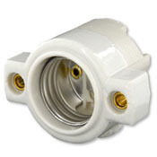 Incandescent Lampholder Porcelain, Medium Base,660W-600V One-piece Keyless, White Glazed Porcelain PKD1/Polybag/10/Leviton Large Box 100/Carton Contractors Pack. With-nickel Screw Shell, Body Stamped Ul,center Contact Stamped Ul And Csa, Screw Terminals Eyelet Assembled, Terminals Screws Out, Screws Pkd 2/bag.