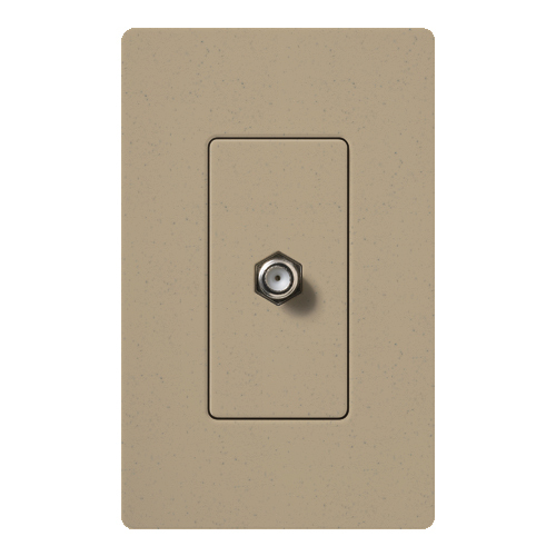 Claro, Satin, Single Cable TV Jack in mocha stone