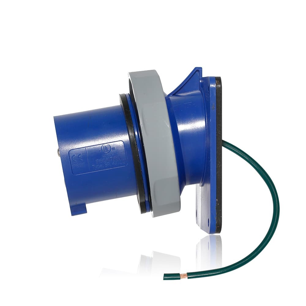 30 Amp, 250 Volt 3-Phase, 3P, 4W, LEV Series North American-Rated IEC 60309-1 & 60309-2 Pin & Sleeve Inlet, Industrial Grade, IP66-IP67-IP68-IP69K, Watertight - Blue