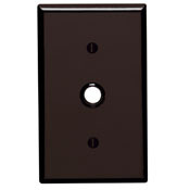 1-Gang .406 Inch Hole Device Telephone/Cable Wallplate, Standard Size, Thermoset, Strap Mount, Brown