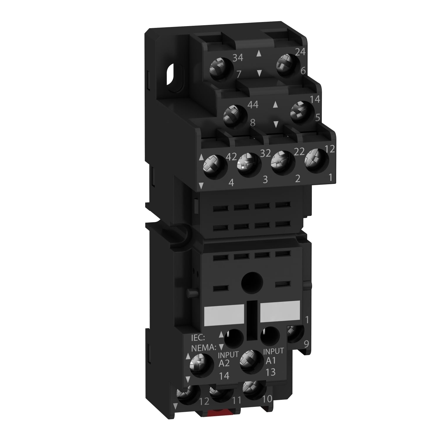 Harmony, plugin relay socket, mixed contact, 10 A, 250 V, screw clamp, for RXM2 or RXM4 relays
