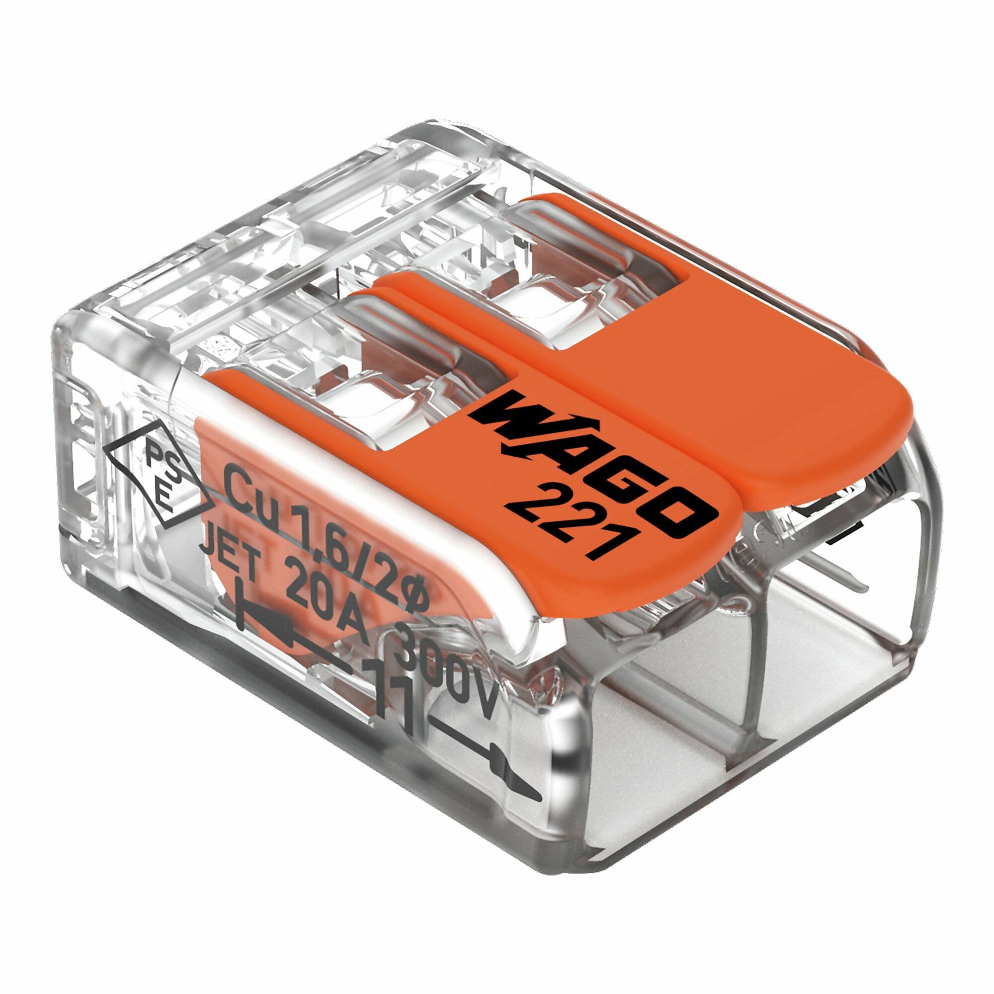 COMPACT Splicing Connector; for all conductor types; max. 4 mm²; 2-conductor; with levers; transparent housing; Surrounding air temperature: max 85°C (T85); 4,00 mm²; transparent