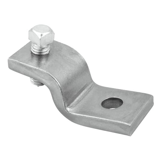 Bracket, Z Shape, Total Length 3 Inches, Top Length 1 Inch, Rise 1 Inch, Width 1-1/2 Inch, Set Screw 1/2 Inch x 1-1/2 Inch, Electro-Galvanized Steel, For use with A-1200 and A-1400 Channel