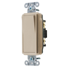 Switches and Lighting Control, Decorator Switch, Specification Grade, Single Pole, 20A 120/277V AC, Back and Side Wired, Almond