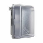 Eaton Crouse-Hinds series extra duty while-in-use cover, Transparent gray, 3.125" deep, Polycarbonate, Horizontal/vertical, 16:1 configuration, Single-gang, Universal mounting