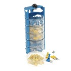 Sta-Kon Terminal and Splice Organizer Kit contains 6 see-through nylon canisters containing (20) 10RC-10, 10RC-10F, (25) 14RB-10, 2RB14X, 14RB-10F, (15) 2RC-10X