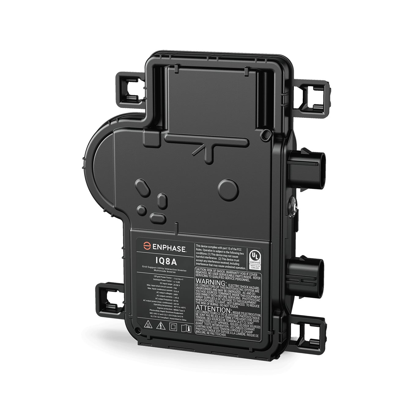 IQ8A Microinverter with Integrated MC4 Connectors, compatible with 72-cell PV modules