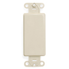 Decora plastic adapter plate, Blank - No hole, with-ears, and two mounting screws. Light Almond
