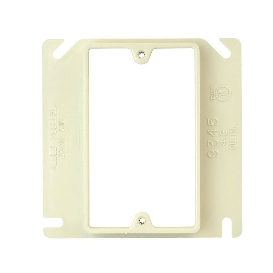 FiberglassBOX; 4 Inch Raised Square Box Cover; 0.630 Inch Depth, 4.2 Cubic-Inch, PVC, Beige/Tan