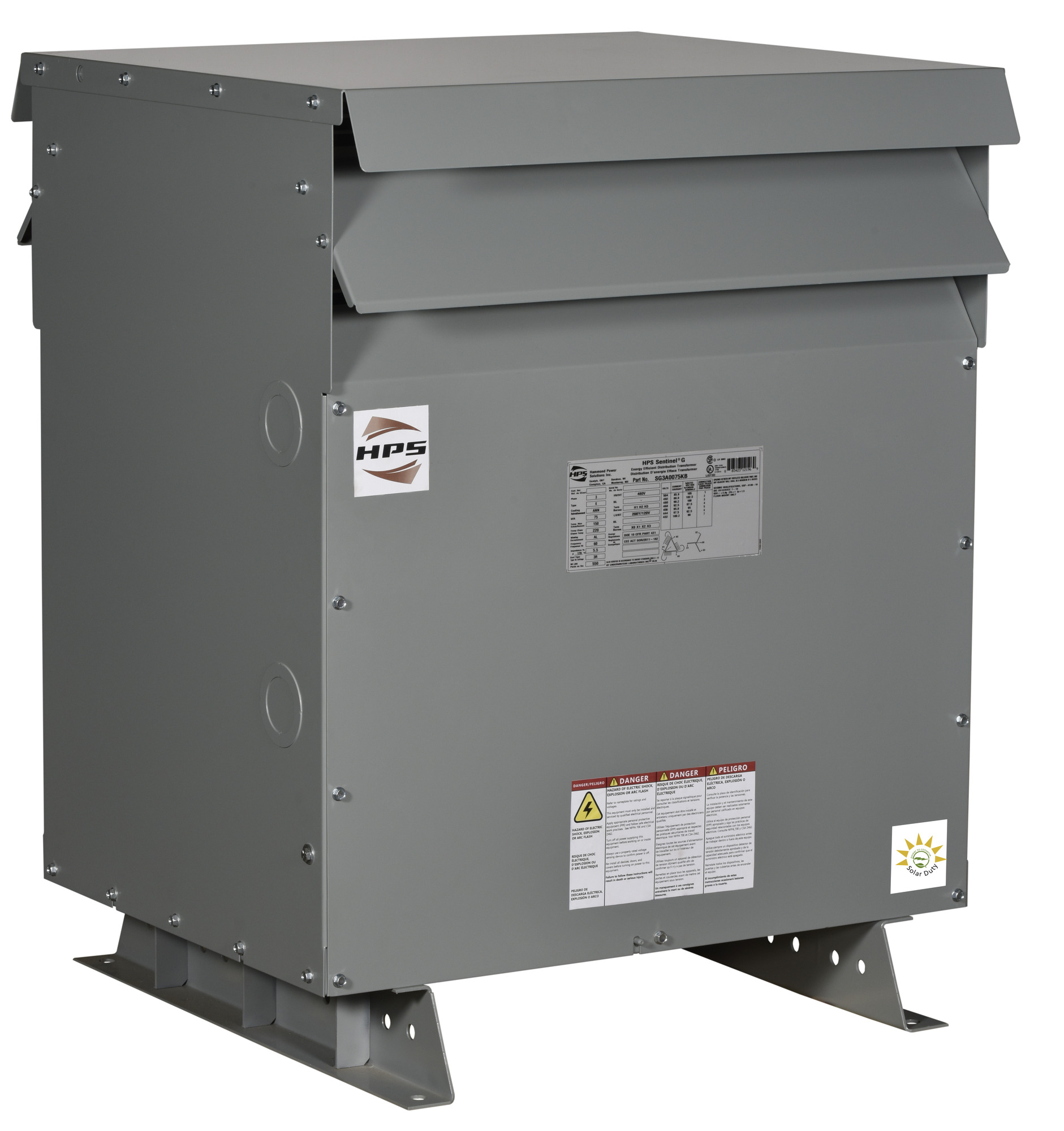 M-D16 SNTL-G 3PH 75kVA 240D-480Y/277V AL 60Hz 150C 3R Solar