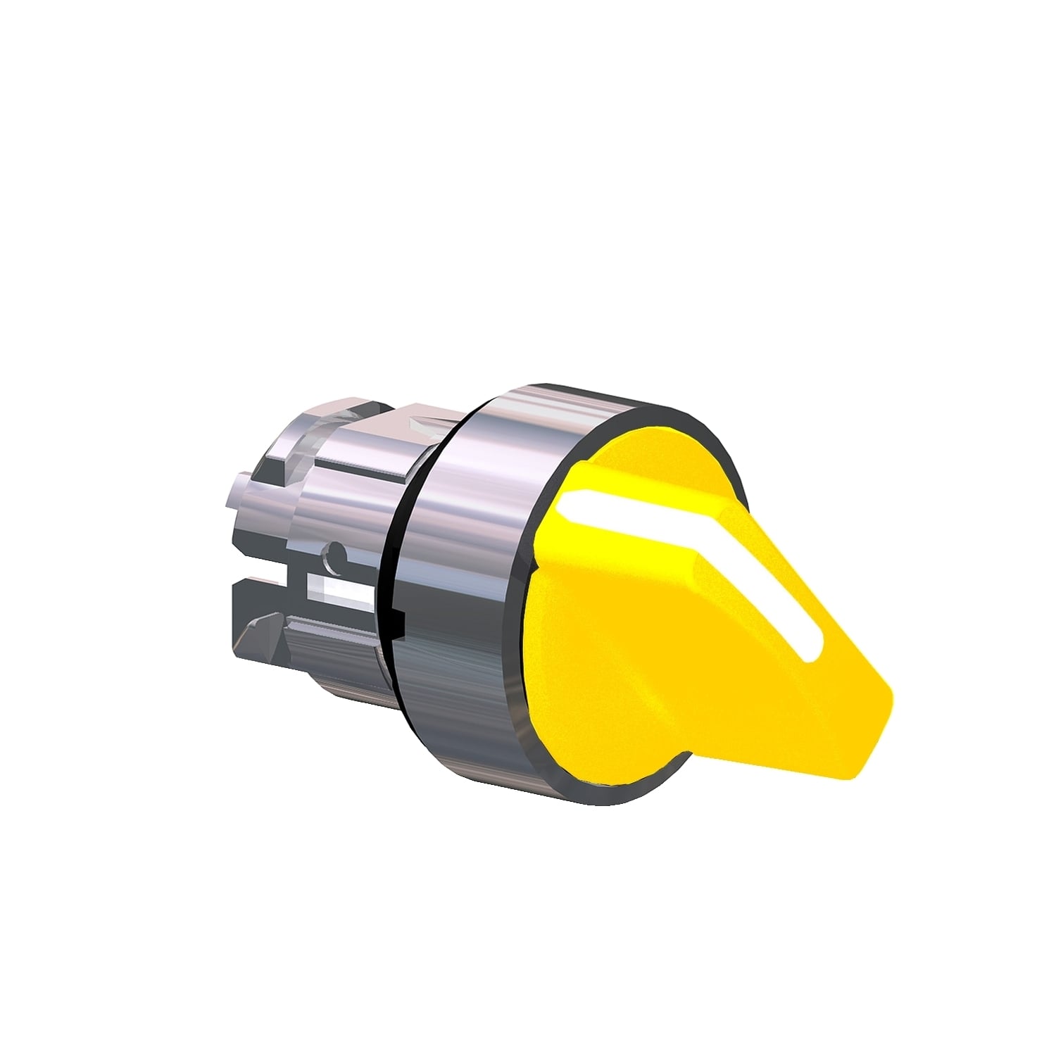 Head for selector switch, Harmony XB4, yellow handle, 22mm, 2 positions, stay put
